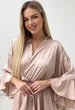 Халат женский с воланами из шелка сатина бежевый, размер M - изображение 3