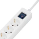 Подовжувач мережевий 2E 3м, 5xТипF, 16A, 1xUSB-A,1xUSB-C, фільтр, білий (649499) - зображення 5
