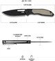 Нож раскладной CJRB Ria J1963-BDE AR-RPM9 флипер Desert Brown Micarta EDC (27980500) - изображение 3