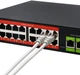 Комутатор Qoltec SWITCH Fast Ethernet PoE 16 x RJ45 PoE / 2 x RJ45 Uplink / 1 x SFP 250W 1000 Mbps (5901878522913) - зображення 3