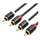 Кабель мультимедийный 2xRCA M to 2xRCA M 1.0m black VENTION (VAB-R06-B100) - изображение 1