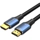 Кабель мультимедійний HDMI M to HDMI M 2.0m 8K60Hz cotton braided blue Vention (ALGLH) - зображення 1