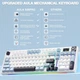 Механічна бездротова клавіатура Aula S98 Pro White-blue ENG+UA, з дисплеєм 2.4G/Bluetooth/Кабель, HOT SWAP, RGB, Win/Mac OS - изображение 10