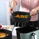 Квадратная силиконовая форма для аэрогриля / духовки / мультипечи многоразовая форма для выпечки / запекание мяса / рыбы / овощей, 19х7 см (для 4-7 л), черная - изображение 6