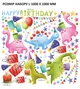 Виниловые наклейки на стену С Днем Рождения Динозаврики подарки Happy Birthday Набор L 100х100cм глянец Happy Pocket - изображение 4