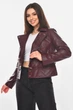 Куртка-косуха жіноча з екошкіри бордового кольору Fashion розмір 42 (210885) - зображення 1