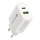 Зарядний пристрій everActive SC-370Q White, 1xUSB+1xUSB-CQ3.0+PD 25W, AC220V - зображення 1