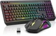 Игровой беспроводной набор RedThunder K20 Black (Клавиатура AZERTY и мышь RGB) - изображение 1
