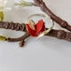 Серебряный комплект серьги и кольца с кораллом 925 пробы и золотыми пластинами 375 пробы - изображение 5