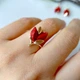 Серебряный комплект серьги и кольца с кораллом 925 пробы и золотыми пластинами 375 пробы - изображение 7