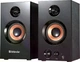 Компьютерные колонки Defender Aurora S20 Black — мощность 20 Вт (2×10 Вт), акустическая система 2.0, деревянный корпус MDF, диапазон 20–20000 Гц, AUX 3.5 мм, регулировка басов, колонки для ПК и ноутбука - изображение 1
