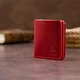 Вертикальное глянцевое портмоне с накладной монетницей GRANDE PELLE 11331 Красное - изображение 6