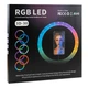 Кольцевая лампа RGB Crystal 3D-30 30cm цвет свечения (белый, желтый и RGB) Transparent - изображение 4