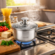 Ковш Maestro MR-3510-14S с крышкой 1 л нержавеющая сталь индукционный - изображение 1