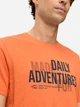 Футболка хлопковая длинная мужская Camel Active T-shirts 1/2 sleeves 409700-7T17-66 XL Оранжевая с принтом (4063366239886) - изображение 5