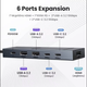 USB-хаб Ugreen Revodok 6-in-1 CM818 Grey 4K 60Hz - зображення 2