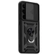 Чехол Primo Shockproof для Realme C85 Pro - противоударный, с подставкой и шторкой для камеры - Black - изображение 1