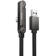 Дата кабель Hoco U150 Exquisite side plug and stand USB to Type-C 36W (1.2m) Black - зображення 1