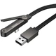 Дата кабель Hoco U150 Exquisite side plug and stand USB to Type-C 36W (1.2m) Black - зображення 5