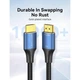 Кабель мультимедійний HDMI M to HDMI M 5.0m 8K cotton braided blue VENTION - зображення 3