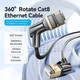 Патч-корд 1м STP cat 8 RJ-45 90° corner black VENTION (IKLBF) - зображення 5