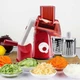 Овочерізка мультислайсер Tabletop Drum Grater Kitchen Master Терка для овочів та фруктів 3 насадки. Колір: червоний - зображення 17