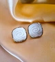 Сережки делікатні Прямокутники jewelry Білі - зображення 1