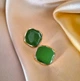 Сережки делікатні Прямокутники jewelry Зелені - зображення 3