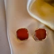 Сережки деликатные Прямоугольники jewelry Коричневые терракотовые - изображение 3