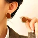 Сережки деликатные Прямоугольники jewelry Коричневые терракотовые - изображение 4