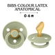 Соска пустушка 0-6 m BIBS Color Latex Anatomical (анатомічна) – Sage - изображение 1