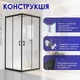 Душова кабіна чорна Britc Orion 90x90 см без піддону (скло 6 мм) - изображение 2