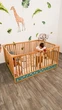 Детская деревянная кровать-манеж от Busy Wood «Оазис» с высокими бортиками, 200×90 см, Натуральное дерево+Мятный - изображение 1