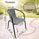 Комплект 2шт. садових стільців зі штучного ротангу Garden Chair Prato SC-039P Сірий - зображення 5