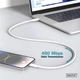 Kabel Digitus USB-C > USB-C, USB 2.0, 60W, silikonowy, 2m White (AK-300341-020-W) - obraz 10
