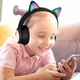 Бездротові Bluetooth навушники з котячими вушками 400 мАг до 10 години чорні для дітей модель MDR CAT + BT - зображення 4