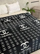 Велюровый плед Евро 200x220 Черный с узором (Д-al-dev-011) - изображение 1