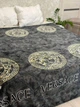 Велюровый плед Евро 200x220 Графит с узором (Д-al-dev-010) - изображение 1