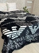 Велюровый плед Евро 200x220 Черный (Д-al-dev-003) - изображение 2