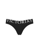 Котонові трусики-стрінги Victoria's Secret Exploded Logo Cotton Thong Panty M Чорні 27245934 - изображение 4