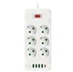 Мережевий подовжувач/фільтр/розгалужувач 3 м (D6) 6 розеток EU/4xUSB/1-PD (Type-C) (22) - зображення 1