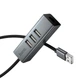 USB Хаб HOCO HB1D 4-in-1 converter (Type-C to 4xUSB 2.0, RJ45, 1m). Gray - изображение 2