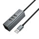 USB Хаб HOCO HB1D 4-in-1 converter (Type-C to 4xUSB 2.0, RJ45, 1m). Gray - изображение 3