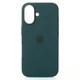 Чехол Fiji Silicone Case для Apple iPhone 16 бампер накладка Soft Touch с микрофиброй Midnight Green - изображение 1