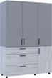Шкаф для одежды Doros Торн 3 ДСП/3Ш (полки) 135х51.6х200 см Сосна Натти/Серый (44900514) - изображение 6
