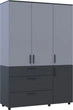 Шкаф для одежды Doros Торн 3 ДСП/3Ш (штанга) 135х51.6х200 см Антрацит/Серый (44900521) - изображение 6