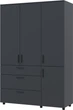 Шкаф для одежды Doros Торн 3 ДСП/3Ш (полки) 135х51.6х200 см Антрацит (44900494) - изображение 1