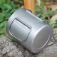 Термокружка титановая туристическая Tomshoo titanium 450 мл чашка с двойными стенками крышечкой и складными ручками для похода кемпинга - изображение 4