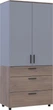 Шкаф для одежды Doros Торн 2 ДСП/3Ш (полки) 90х51.6х200 см Кремона Канноло/Серый (44900458) - изображение 6