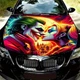 Наклейка на капот ARB 3D TUNING STUDIO Джокер Харли К 1500х1200х0.15мм - изображение 1